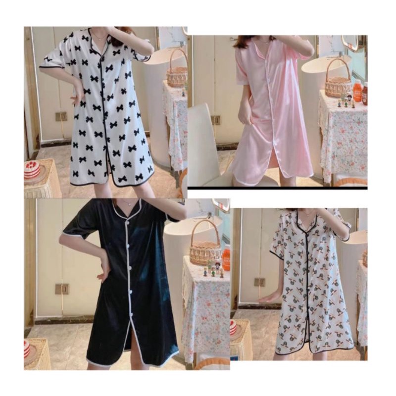 Dress baju tidur Wanita satin import/Baju tidur wanita /bajutidur satin wanita mewah/satin import