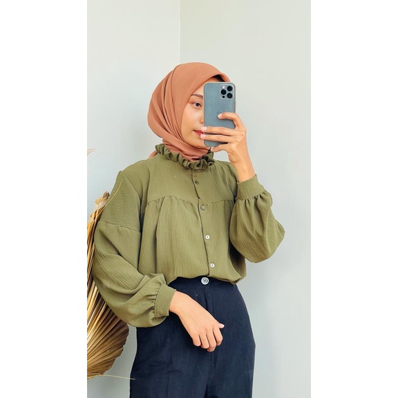 ARINA BLUS | LADY CRINCLE KOREAN TOP | ATASAN WANITA-7