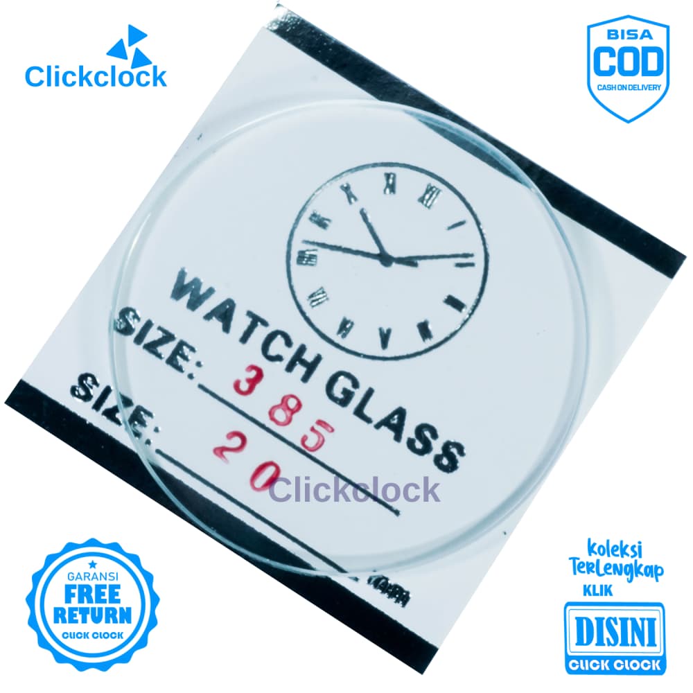 Kaca Jam Kaca Bahan Watch Glass PNC-385 Bagus 3,85 cm