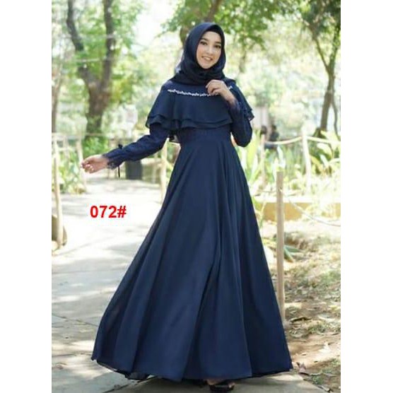 072# dress maxi muslim / dress muslim fashion / gamis muslim brukat// Fashion Dress Gamis