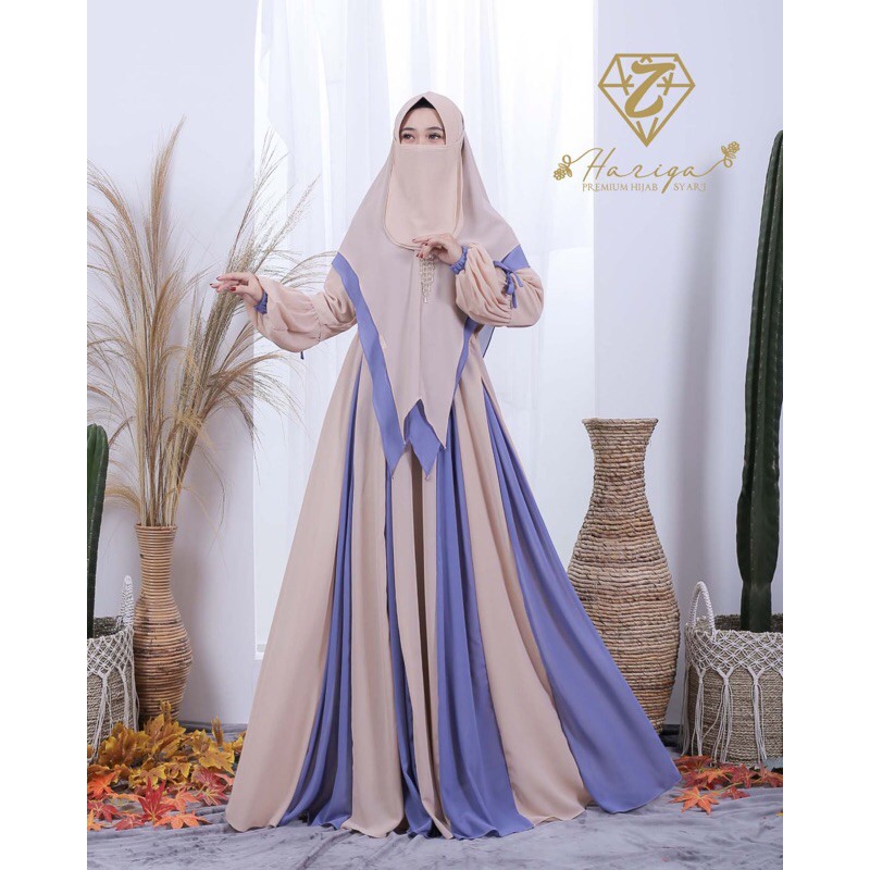 HAZIQA SYARI DIANA SERIES GAMIS PREMIUM BRANDED SYARI MEWAH FULL CERUTY BANYDOLL FASHION MUSLIMAH