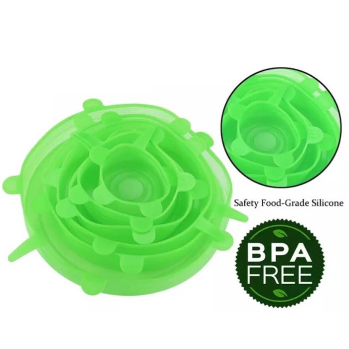 Penutup Makanan Silicone Elastis Penutup Mangkuk Piring Food Cover 6in1