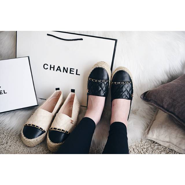 Chanel Gross-grain Chain Espadrilles