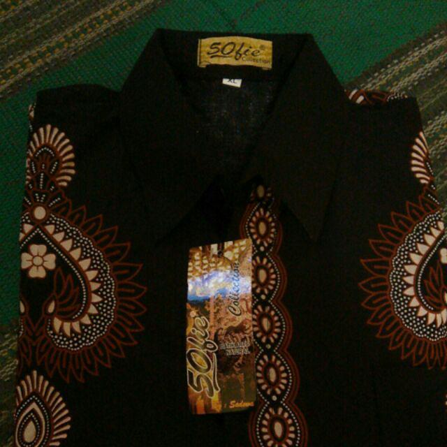 Terlaris / Kemeja Batik Pria Modern Wayang Susun. Batik Jokowi Lengan Pendek