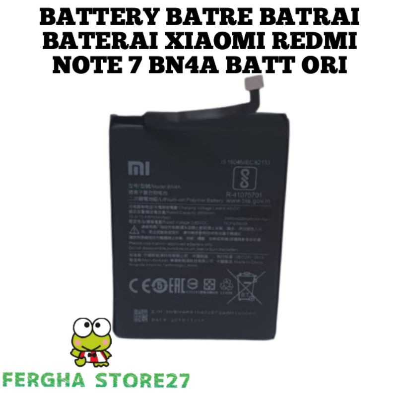 BATTERY BATRE BATRAI BATERAI XIAOMI REDMI NOTE 7 BN4A BATT ORI