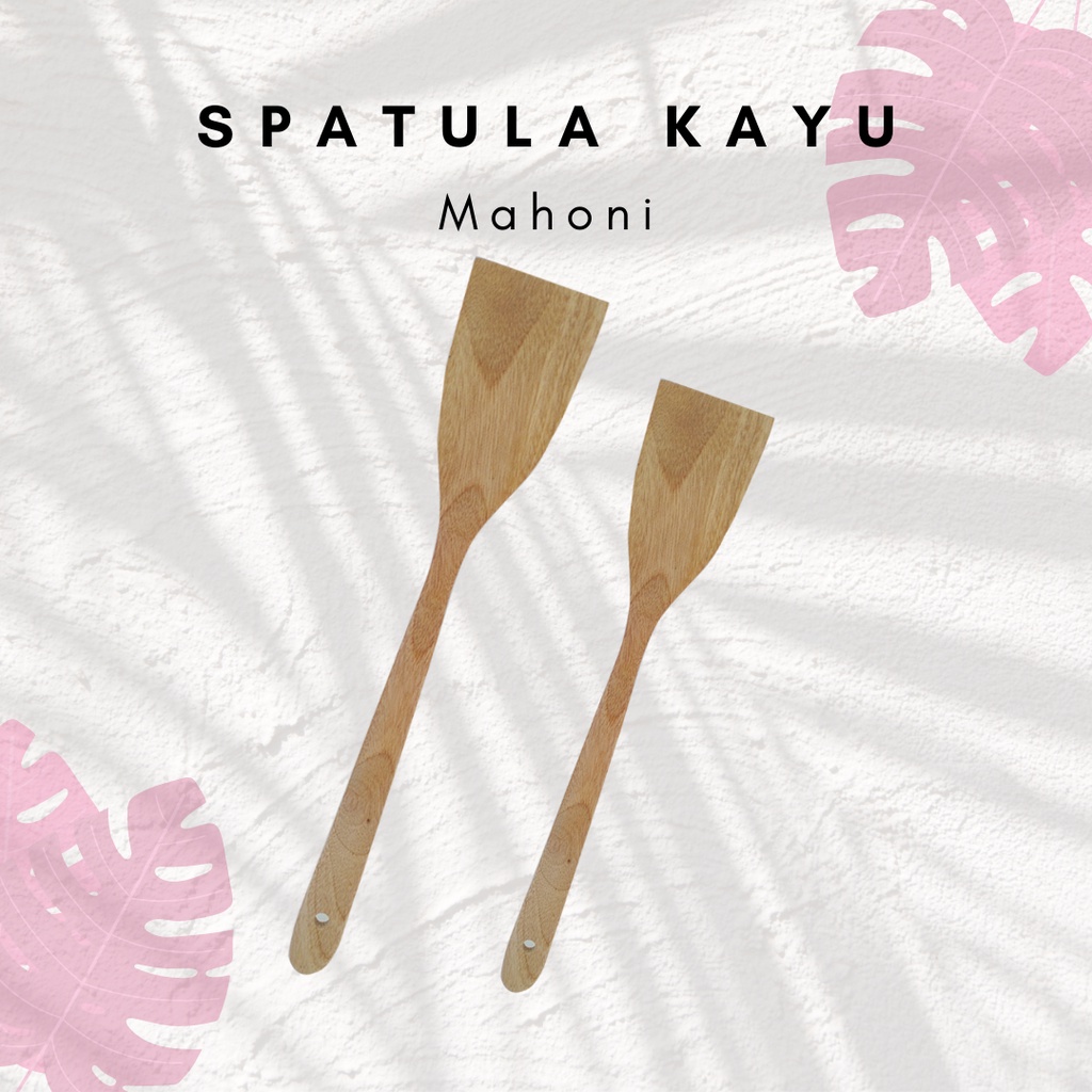 Sepatula Spatula Sutil Kayu Mahogany Mahoni Sodet Alat Masak Dapur Anti Lengket Panjang 35cm