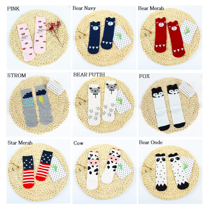 Kaos Kaki Bayi Panjang / Kaos kaki Anak Panjang Motif Lucu