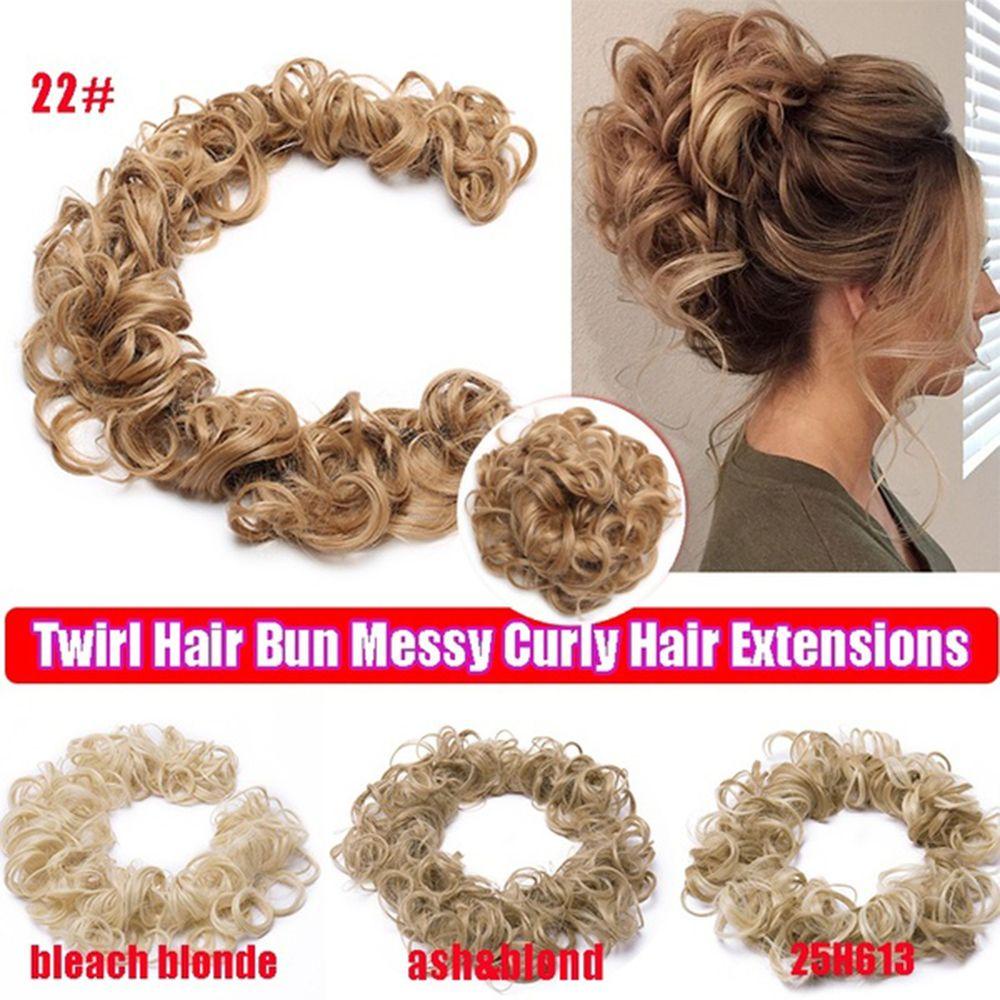 Lily 80G Hair Bun Curly Sintetis Kuncir Rambut Scrunchie Sanggul