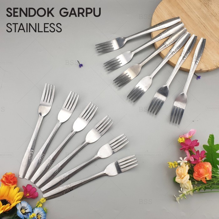 12pcs Sendok Garpu Makan Spoon Fork Stainless Steel Rumah Resto Tebal