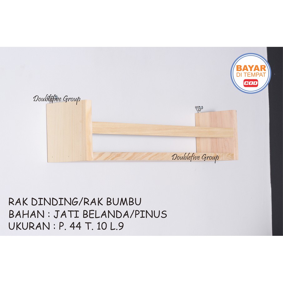 RAK DINDING KAYU BUMBU BEKVAM RAK BUMBU SERBA GUNA RAK DINDING KAYU BIRCH SOLID UK. 44 X 10 X 9