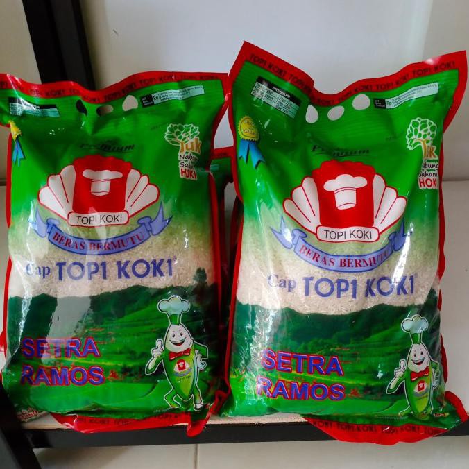 

Ready Stok BERAS CAP TOPI KOKI 5KG / BERAS PREMIUM / BERAS SETRA RAMOS 5KG Terlaris