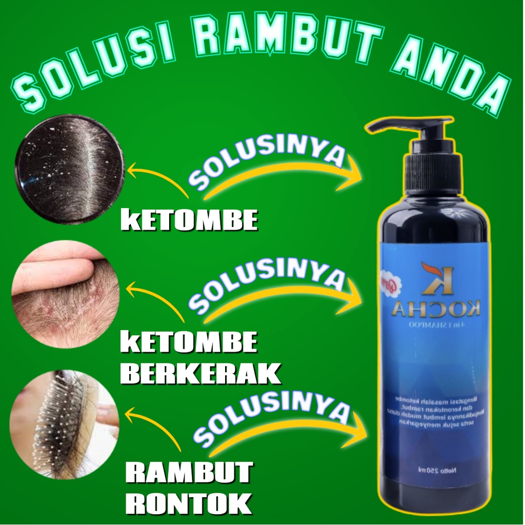 Shampoo Shampo Sampoo Sampo Hair Tonic Hertonik Herbal Anti Ketombe Dandruff Dan Rambut Rontok Kocha