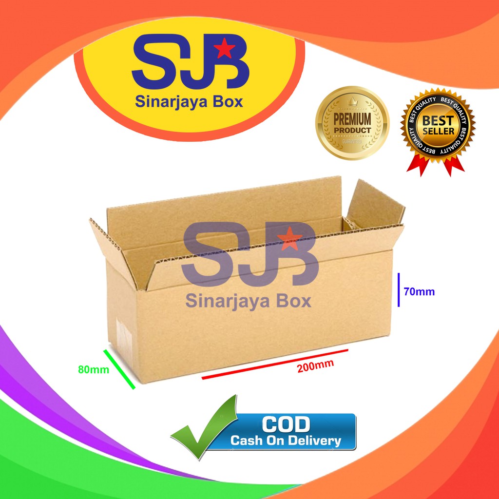 

Kardus Packing Barang / Corrugated Box Kraft / Karton Box / Kardus Coklat Polos Ukuran 20x8x7cm