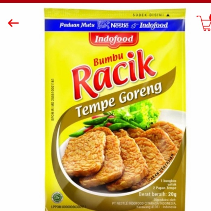 

makanan bumbu indofood racik tempe goreng saset 26gr (10pc)