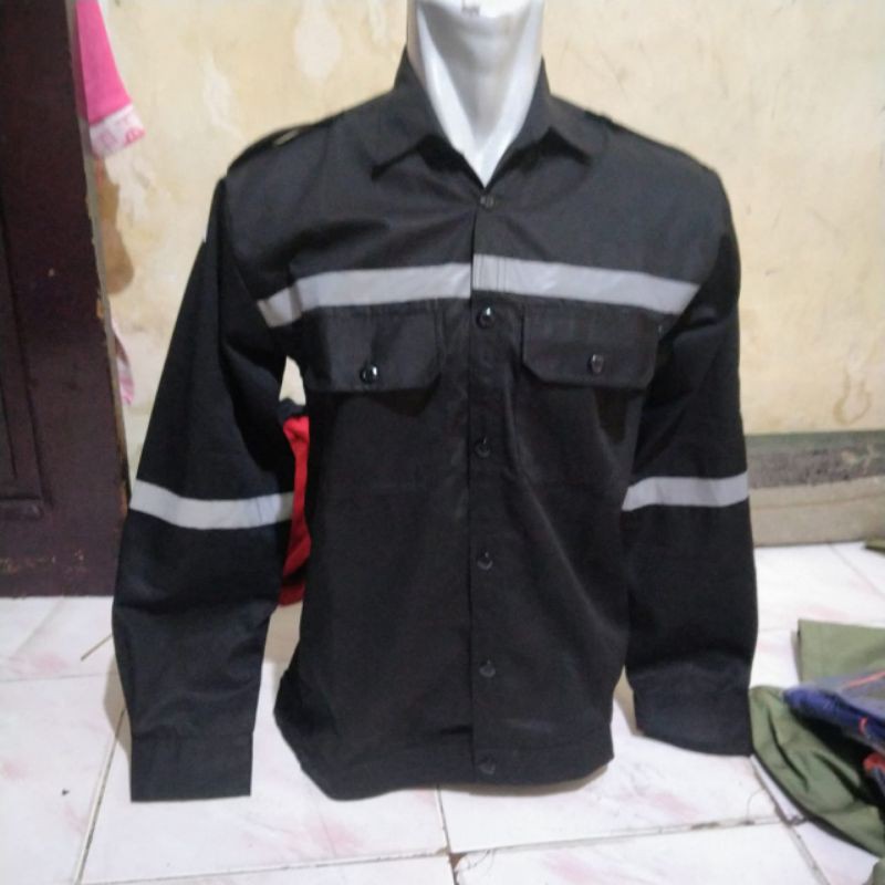 ATASAN BAJU SAFETY /KATELPACK/WERPACK/TAMBANG/PROYEK HITAM PRIA/WANITA