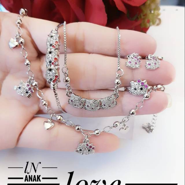 Xuping set perhiasan anak lapis emas 18k 0720i