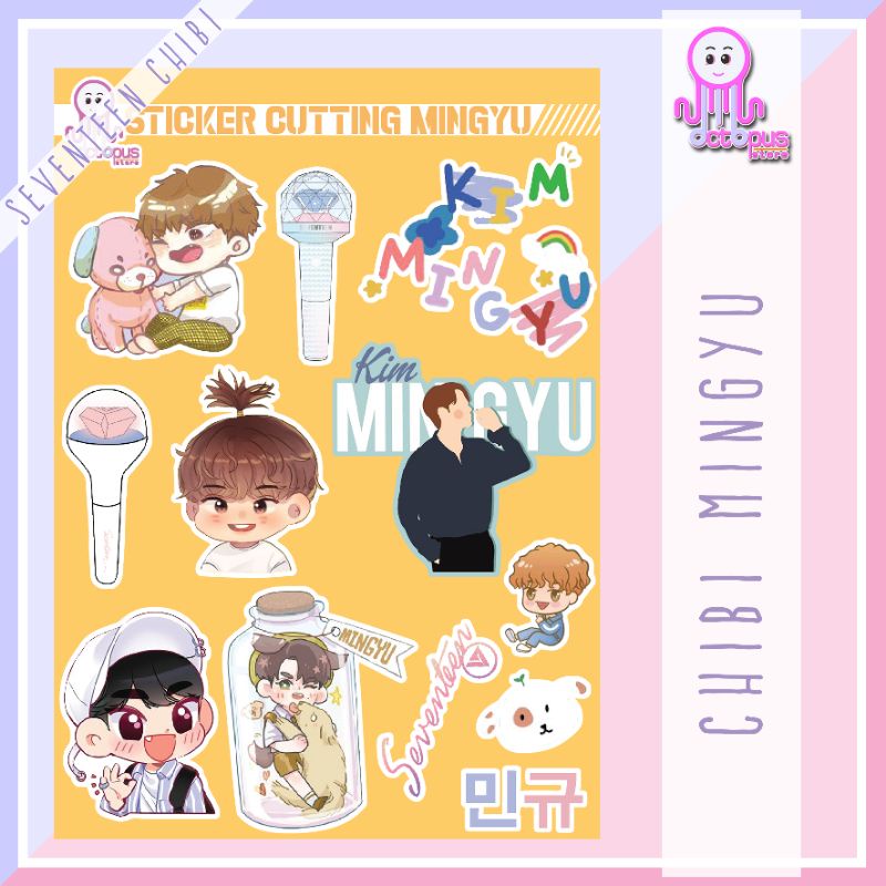 [READY STOCK] STIKER MINGYU - STICKER CUTTING VINYL SEVENTEEN CHIBI