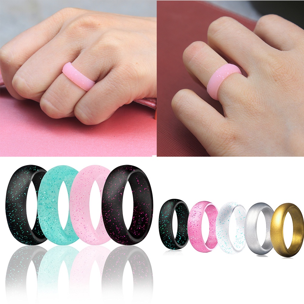 Cincin Jari Hypoallergenic Flexible Bahan Karet Silikon Food Grade Untuk Wanita