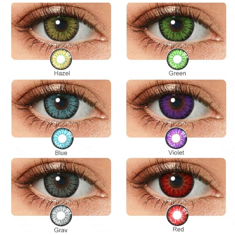 Softlens Cosplay Radiance Red / Blue / Green / Violet / Hazel / Grey ( Softlens Merah / Softlens Bir
