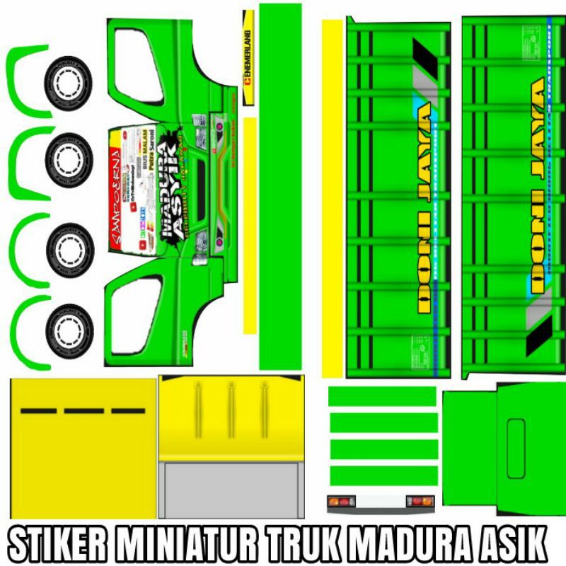 STIKER MINIATUR TRUK (Papercraft Full Printing)