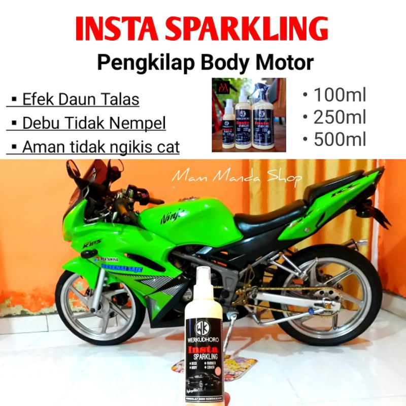 Pengkilap Body Motor &amp; Mobil / Insta Sparkling / Tahan lama / Daun Talas / Pengkilap Mobil Putih Hitam Silver Merah