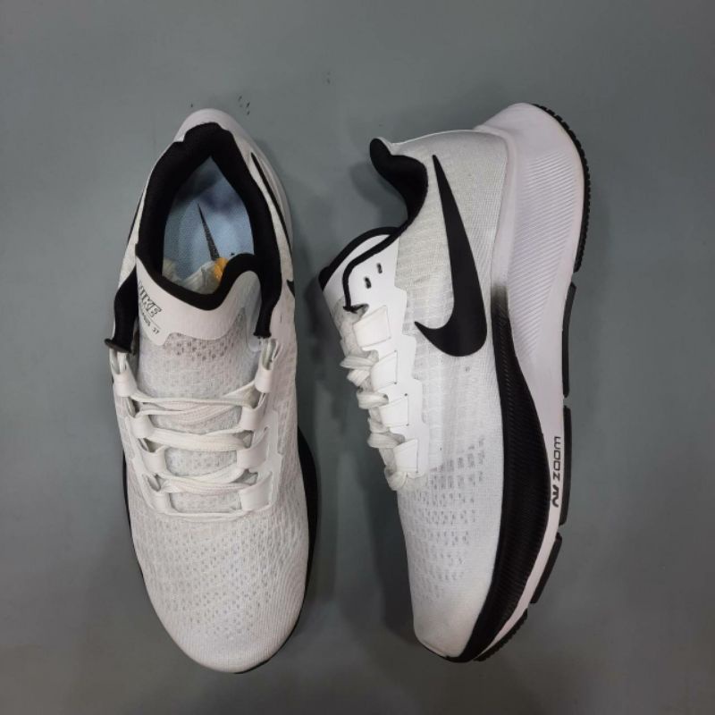 GHJ Sepatu pria/Sneakers olahraga import premium/Nuke zoom pegasus 37 white black