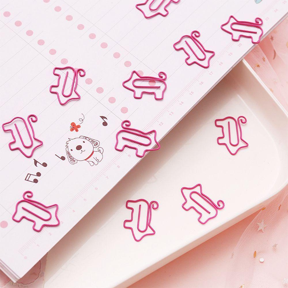 Agustina Paper Clip Letter Clips Hollow Kantor Hewan Lucu Supply Alat Tulis Logam Pink