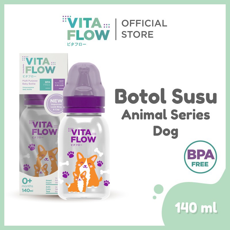 Vitaflow Botol Susu Bayi Multifungsi 140 ml - Animal Series 140ml