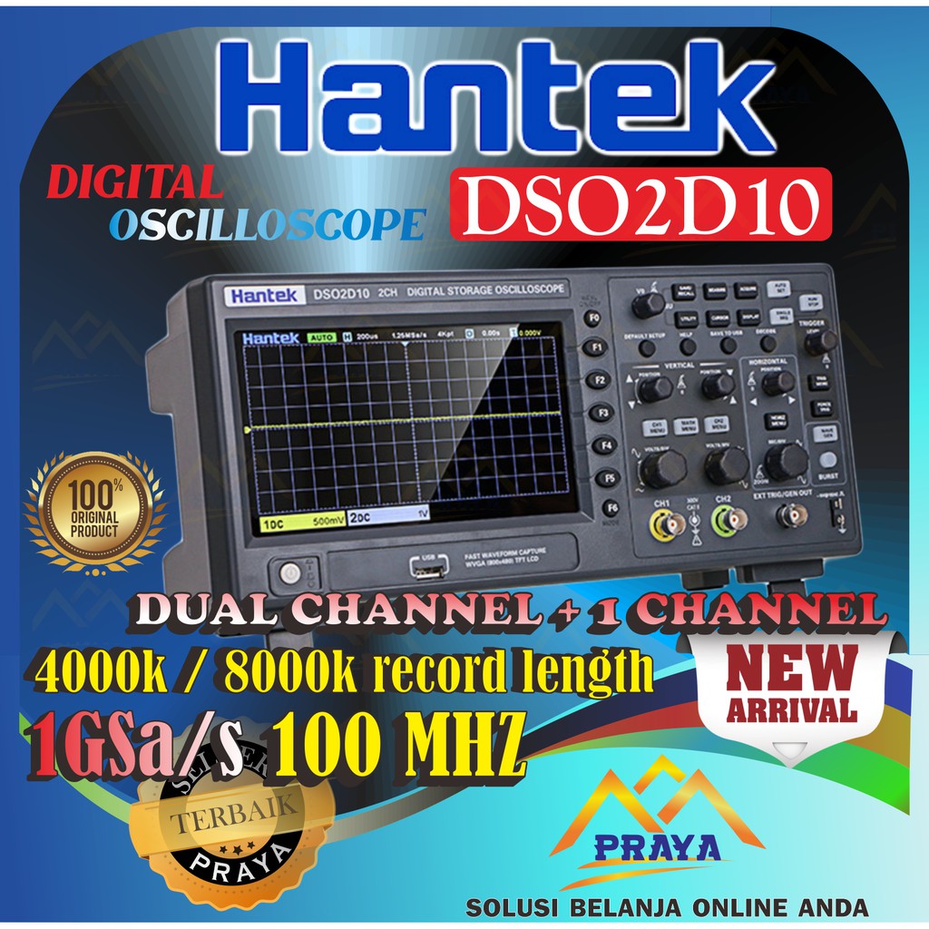 Digital Oscilloscope HANTEK DSO5102P DSO-5102P DSO2D10 DSO-2D10 2 channel