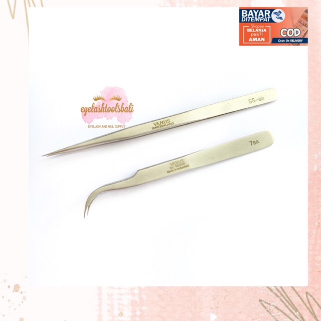 PINSET EYELASH EXTENSION VENUS TWEEZERS LURUS BENGKOK