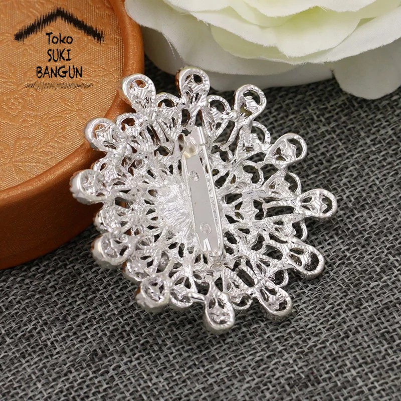 BR-006 Bros Pin Bunga Wanita Jilbab Hijab Flower Brooch Women