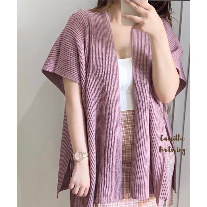 CARDIGAN CAMILLA RAJUT MOTIF ROMPI KELELAWAR/outer rajut camilla batwing cardy motif rompi