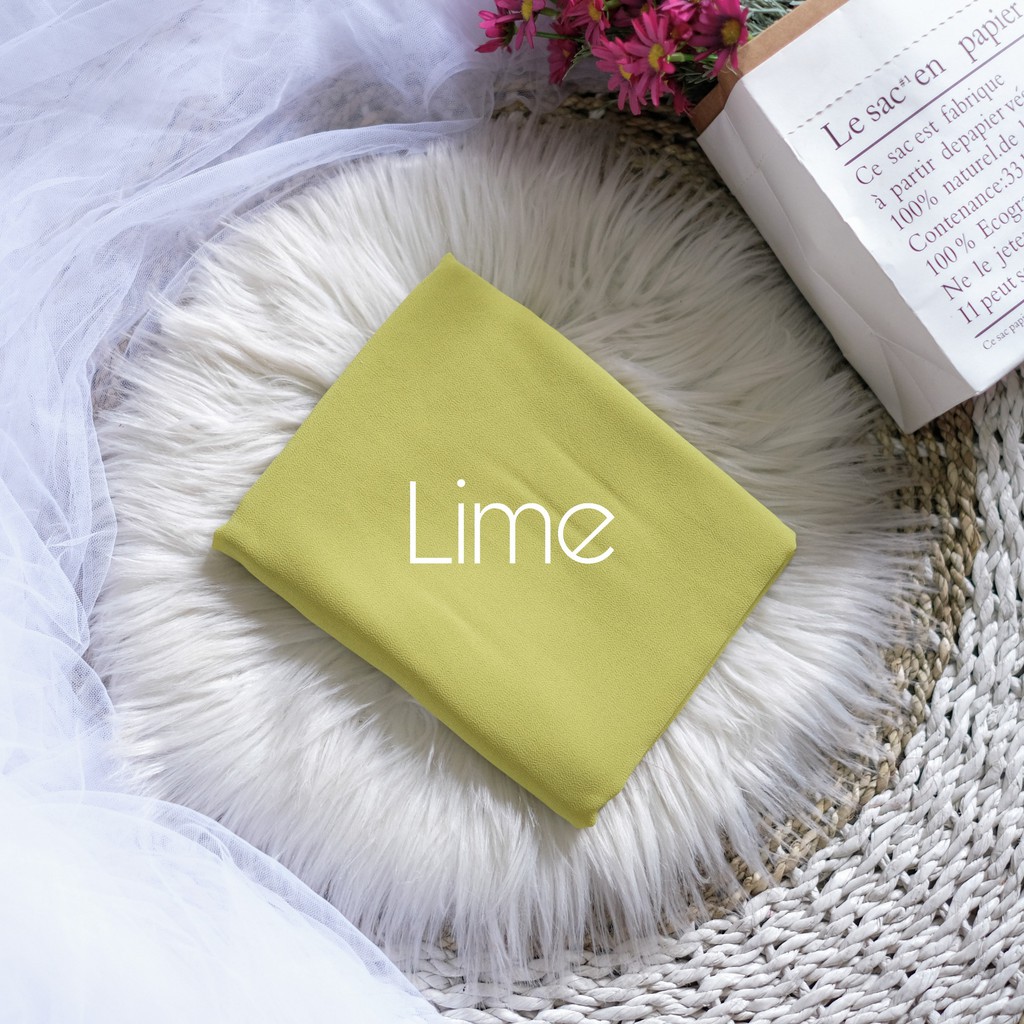 PASHMINA SQUARE CERUTY 180x75CM/PASHMINA BELLA SQUARE-LimeSQUARE