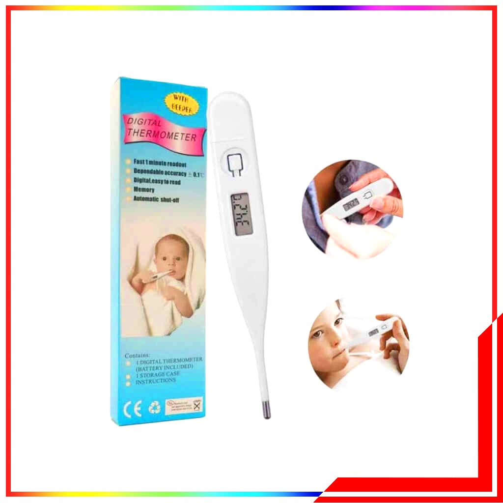 Thermometer Digital Badan Panas Deteksi Celcius Otomatis Termometer With Beeper