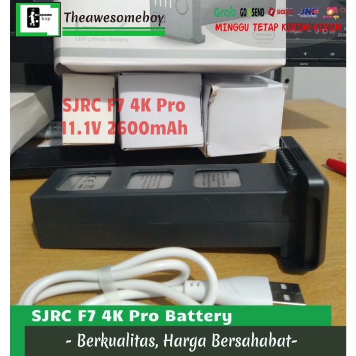 {adenastore} SJRC F7 4K Pro Drone Camera Lipo Battery 11.1V 2600mah Baterai Limited