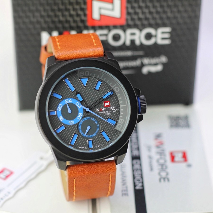 Jam Tangan Pria Naviforce 9064 Original Tali Kulit