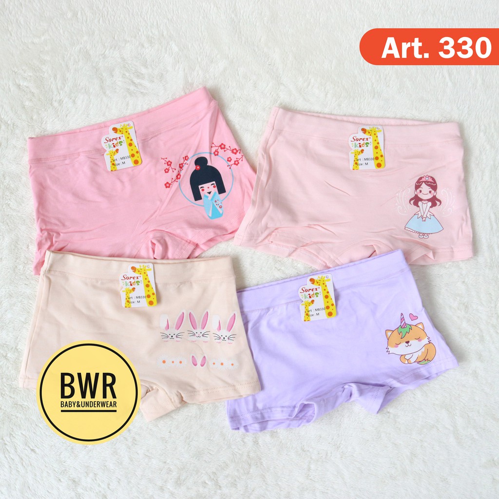 CD Boxer Sorex Kids MB 330 GIrl / CD Anak Perempuan Boxer Motif Princess &amp; Pat Mb330 | Bwr