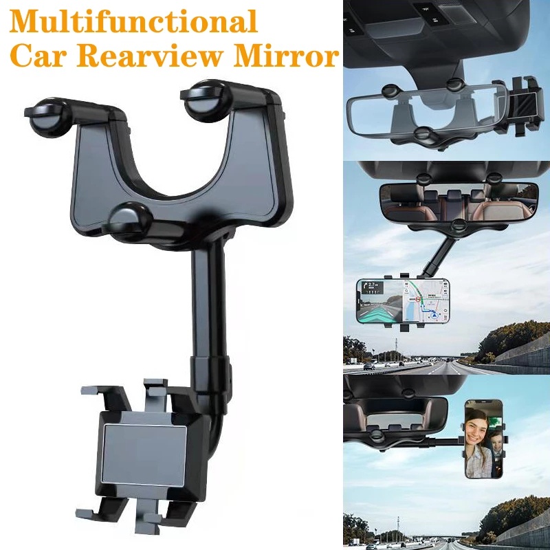 360° Mount Holder Hp / GPS / DVR Universal Bisa Ditarik Untuk Spion Tengah Mobil