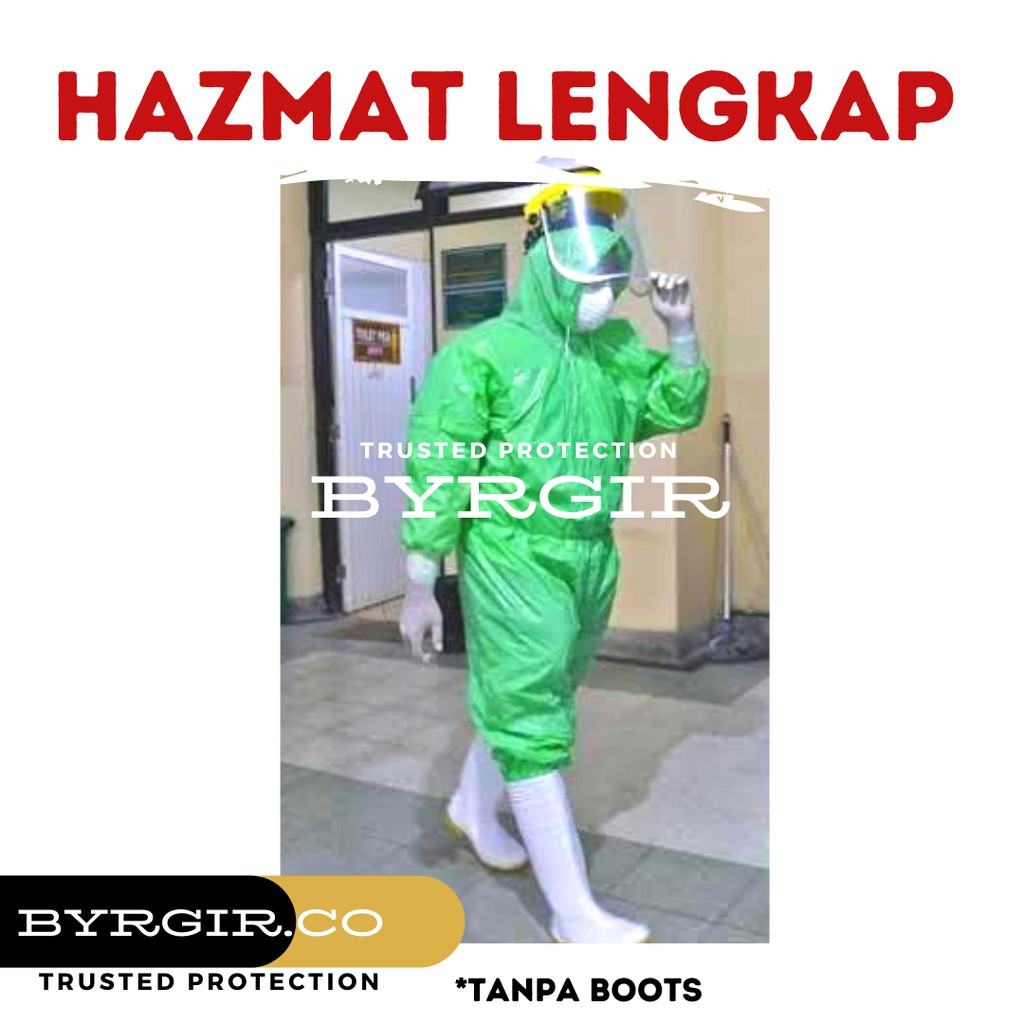 Full Satu Set Lengkap Hazmat Plastik Sekali Pakai Disposable Murah