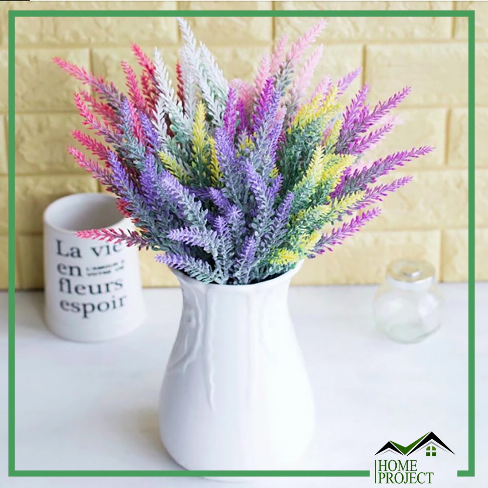 Rangkaian Bunga Plastik Minimalis Hiasan Pot Bunga ARTIFICIAL FLOWER TYPE MESH LAVENDER TANPA POT-1