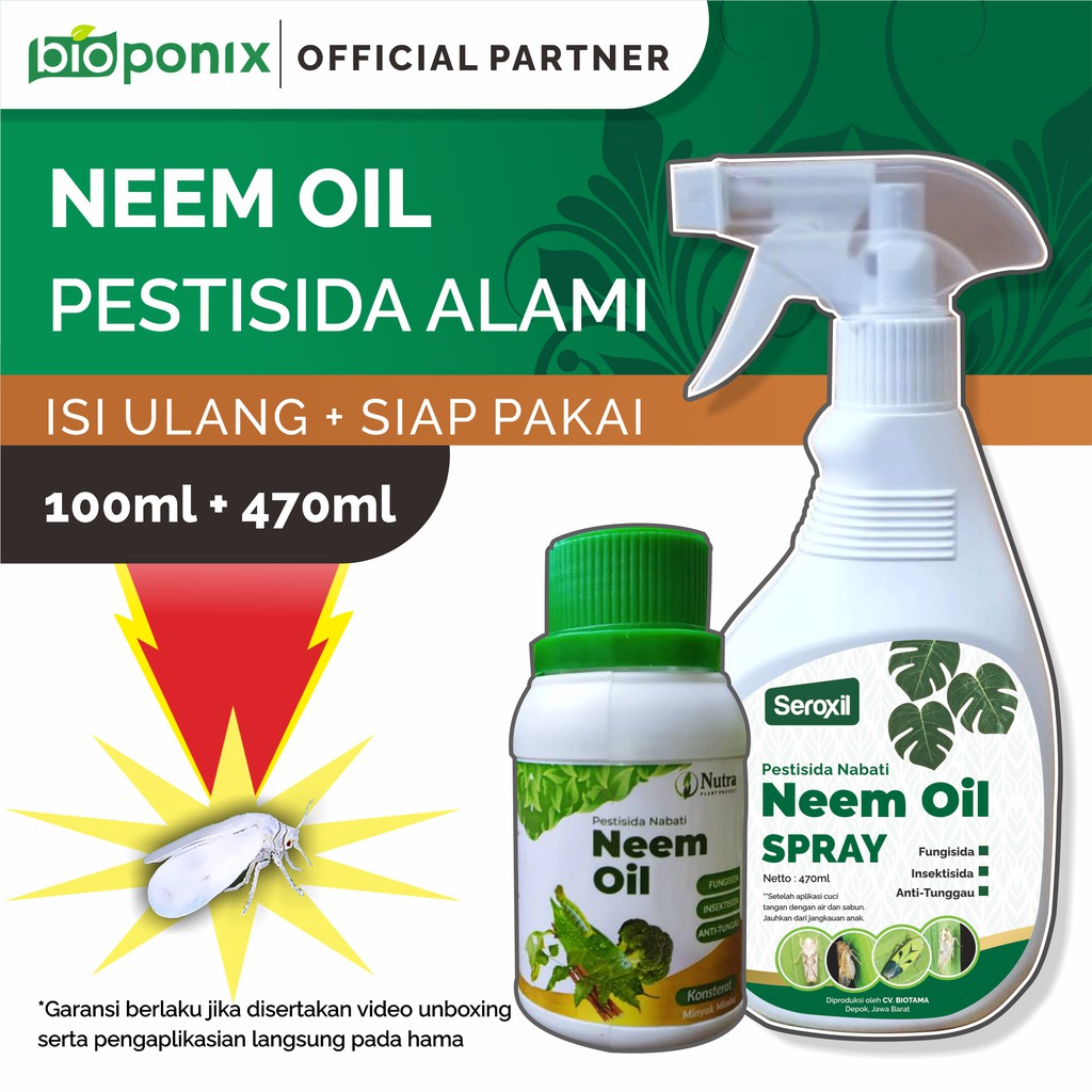 Insektisida-Pestisida Organik / Mimba / Neem Oil 100ml + Spray 470ml