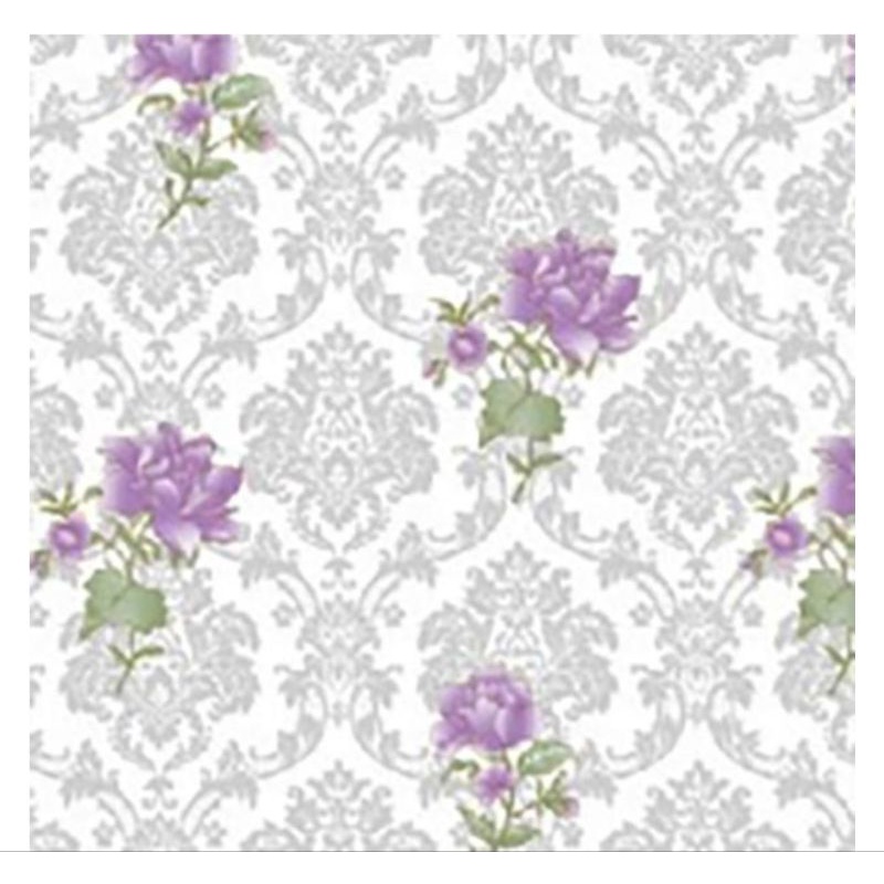 BATIK BUNGA UNGU Wallpaper Sticker Dinding Motif  BATIK BUNGA UNGU lilac Ukuran 45 cm x 8 meter