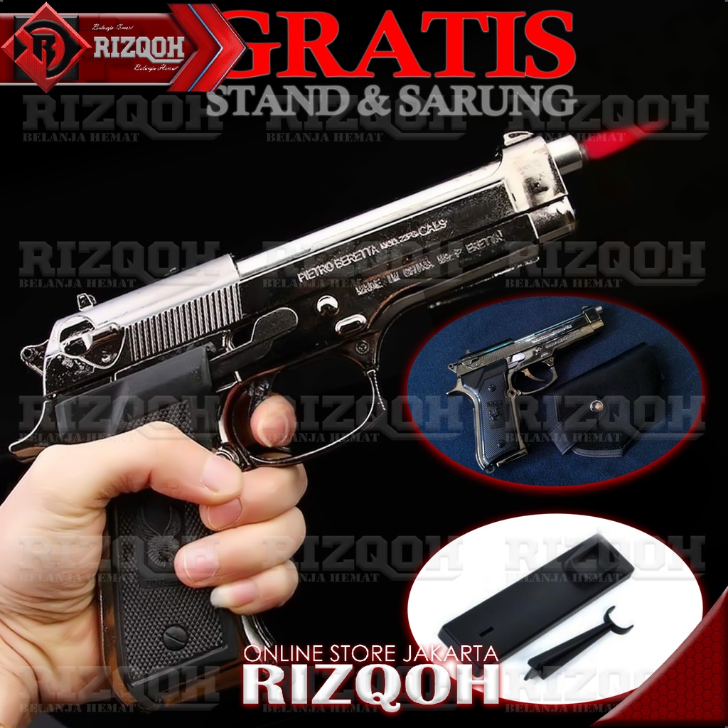 KOREK API PISTOL 1 BANDING 1 LIGHTER BARETTA BISA DI KOKANG
