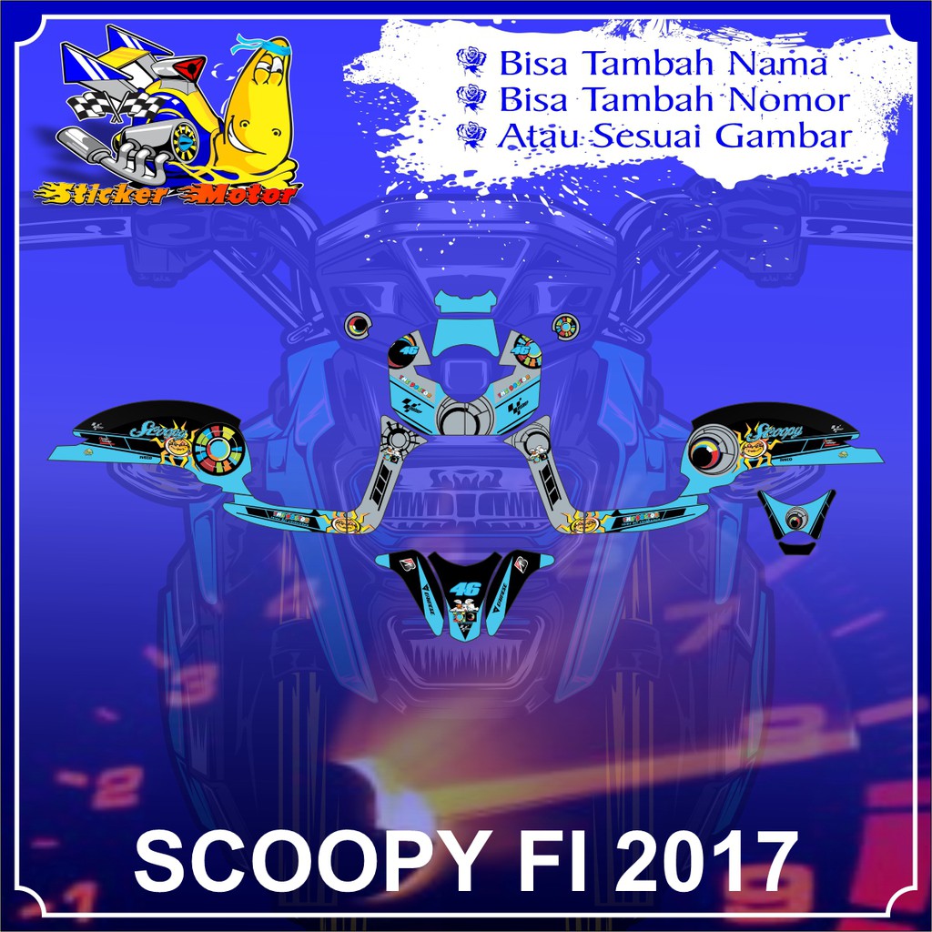 DECAL STICKER HONDA SCOOPY FI 2017 NEW ROSSI