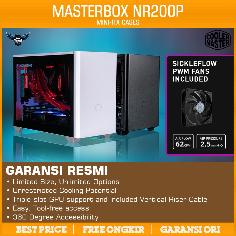 COOLER MASTER MASTERBOX NR200P WHITE | Mini-ITX TEMPERED GLASS CASE