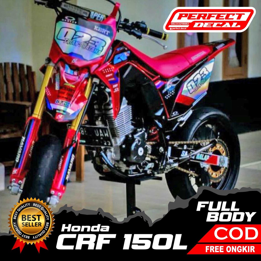 Decal Stiker Motor CRF 150 L SUPERMOTO HOLOGRAM Full Body Sticker Custom Variasi MotorTrail