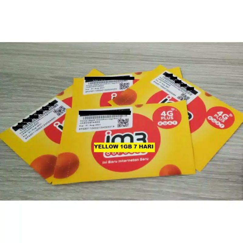 PERDANA KUOTA INDOSAT YELLOW 1GB 7 HARI | KARTU INTERNET IM3 SEGEL MURAH 1GB