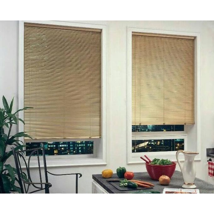 PROMO Gorden horizontal blind / wooden blind kayu Tirai Slimline WOOD