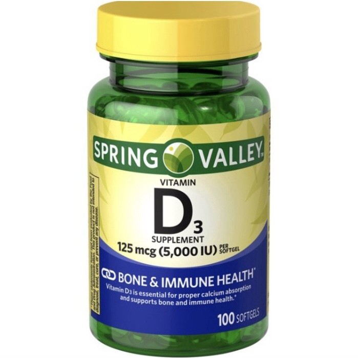 Jual Spring Valley Vitamin D3 5000 IU 100 Softgels Shopee Indonesia