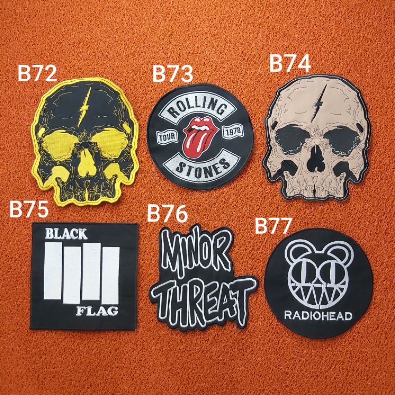 BACKPATCH BORDIR THE ROLLING STONES / BLACK FLAG BESAR MUSIK BEST QUALITY